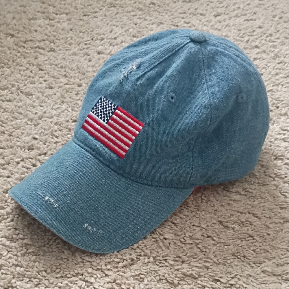 Target Blue Denim Cap with American Flag